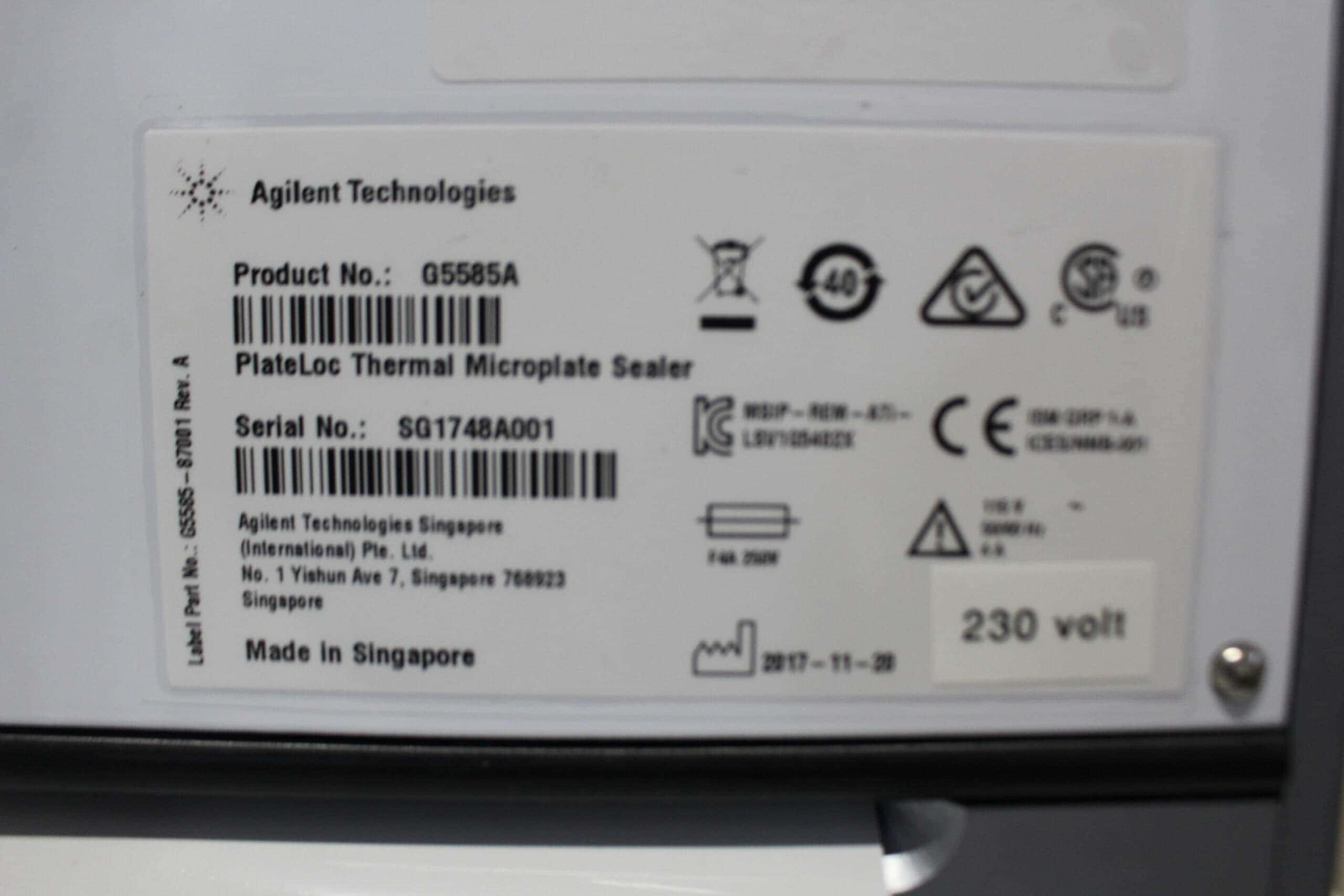 Agilent PlateLoc Thermal Microplate Sealer - LabMakelaar Benelux